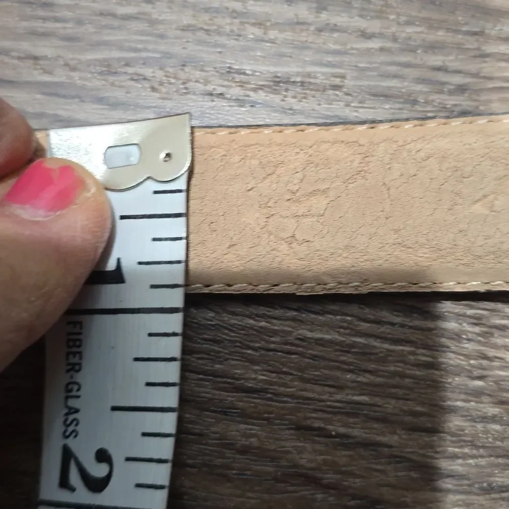 Lejon Brown‎ Suede Belt with Gold Buckle M